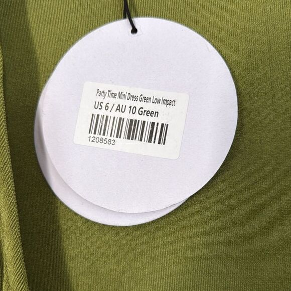 Princess Polly NWT Green Wrap Mini Dress Low Impact Stretch‎ Size 6 - Picture 5 of 8